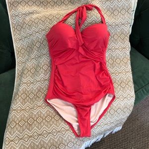 Merona Size M coral one-piece swimsuit